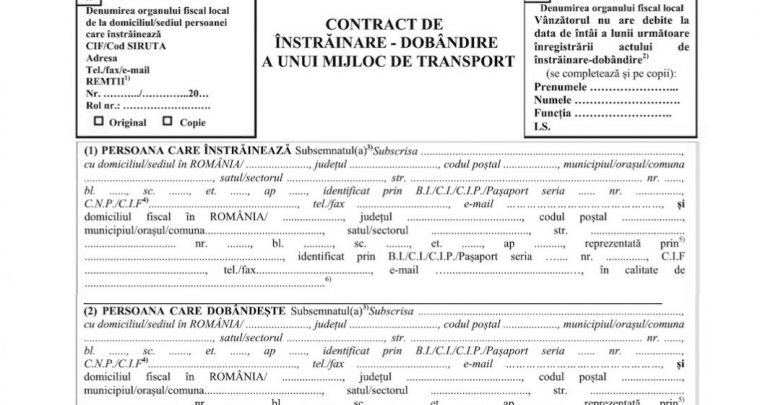 Jolly Slippery leakage Contract Vanzare Cumparare Auto - Completeaza 100% Online